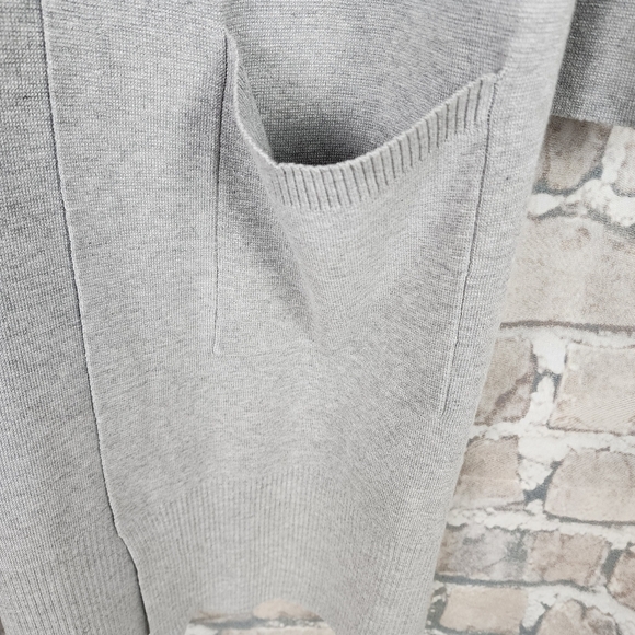 Charlie Paige Long Open Cardigan Pouch Pocket Light Gray No Size Measures Medium - Picture 4 of 13